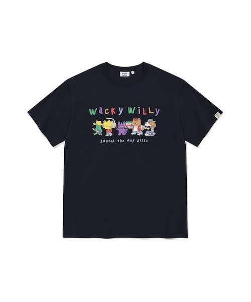 Wacky WiLLy(ワッキーウィリー)の「KIKY FRIENDS GRAPHIC SHORT SLEEVE T-SHIRT(Tシャツ/カットソー・メンズ・イエロー/ネイビー/ホワイト・LARGE/MEDIUM/SMALL)」の3枚目の写真