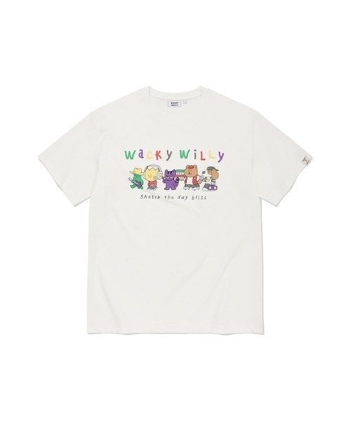 Wacky WiLLy(ワッキーウィリー)の「KIKY FRIENDS GRAPHIC SHORT SLEEVE T-SHIRT(Tシャツ/カットソー・メンズ・イエロー/ネイビー/ホワイト・LARGE/MEDIUM/SMALL)」の2枚目の写真