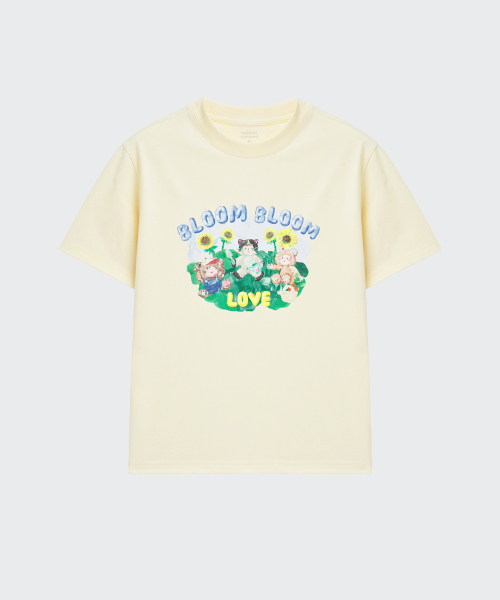 MUSINSA STANDARD KIDS（ムシンサスタンダードキッズ）の「[スロコースターコラボ] ブルームブルームTシャツ [レモンクリーム]（Tシャツ/カットソー・レディース・その他・130/140/150/160/120）」の3枚目の写真
