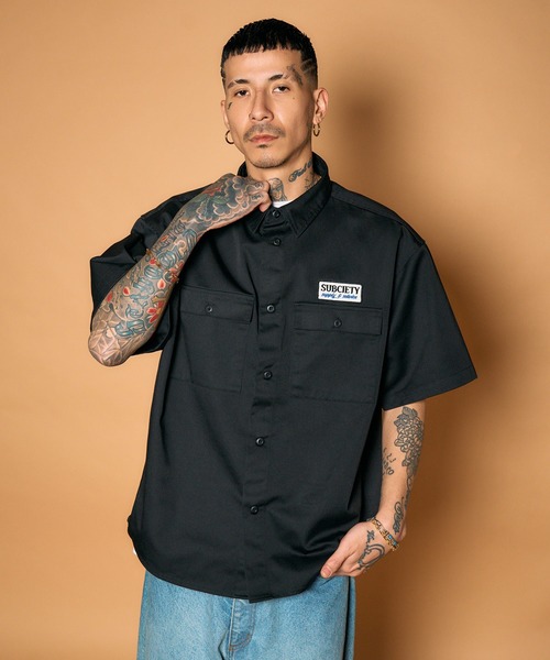 Subciety(サブサエティ)の「Work shirt(シャツ/ブラウス・メンズ・ネイビー/ベージュ/ブラック・MEDIUM/SMALL/X-LARGE/LARGE)」の19枚目の写真