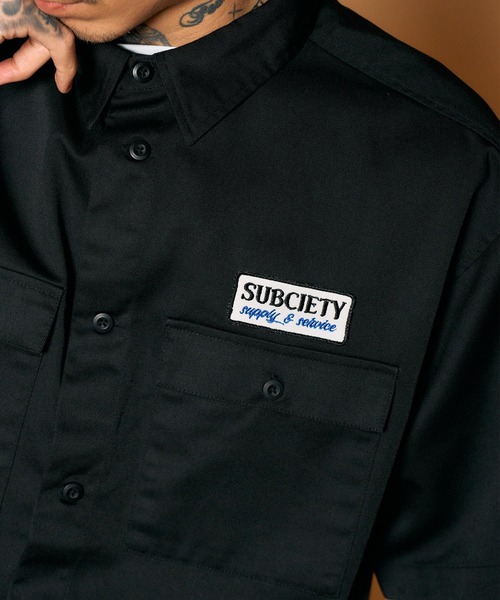 Subciety(サブサエティ)の「Work shirt(シャツ/ブラウス・メンズ・ネイビー/ベージュ/ブラック・MEDIUM/SMALL/X-LARGE/LARGE)」の4枚目の写真
