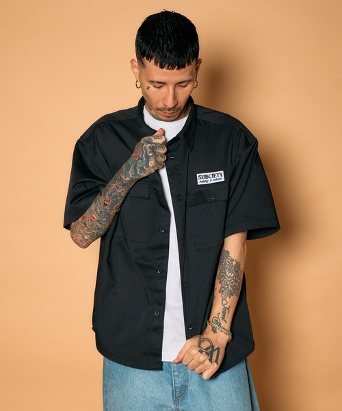 Subciety(サブサエティ)の「Work shirt(シャツ/ブラウス・メンズ・ネイビー/ベージュ/ブラック・MEDIUM/SMALL/X-LARGE/LARGE)」の21枚目の写真