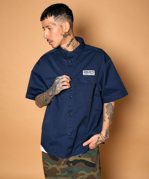 Subciety(サブサエティ)の「Work shirt(シャツ/ブラウス・メンズ・ネイビー/ベージュ/ブラック・MEDIUM/SMALL/X-LARGE/LARGE)」の10枚目の写真