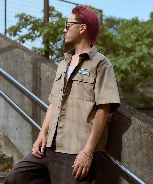 Subciety(サブサエティ)の「Work shirt(シャツ/ブラウス・メンズ・ネイビー/ベージュ/ブラック・MEDIUM/SMALL/X-LARGE/LARGE)」の22枚目の写真