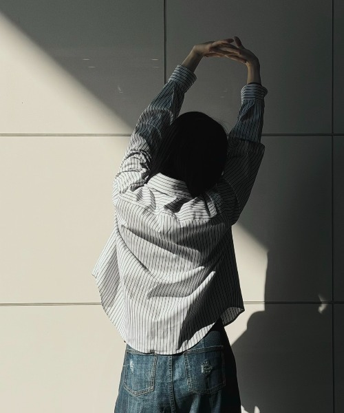 GEN_DAI(ゲンダイ)の「GEN_DAI/ゲンダイ/DOUBLE BUTTON STRIPE SHIRT(シャツ/ブラウス・メンズ・ホワイト・1/2/0)」の3枚目の写真