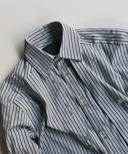 GEN_DAI(ゲンダイ)の「GEN_DAI/ゲンダイ/DOUBLE BUTTON STRIPE SHIRT(シャツ/ブラウス・メンズ・ホワイト・1/2/0)」の4枚目の写真