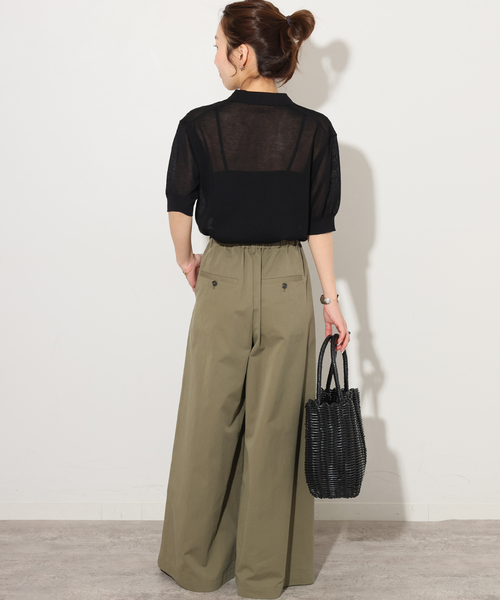 JOURNAL STANDARD relume(ジャーナルスタンダード レリューム)の「シアーニットポロシャツ(ニット/セーター・レディース・ブラック/ピンク/ブラウン・FREE)」の6枚目の写真