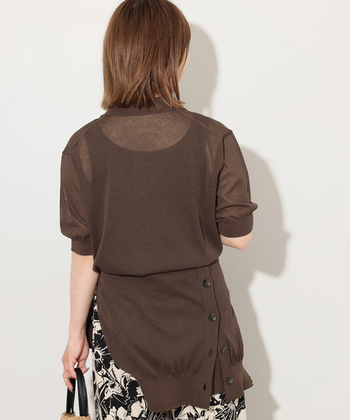 JOURNAL STANDARD relume(ジャーナルスタンダード レリューム)の「シアーニットポロシャツ(ニット/セーター・レディース・ブラック/ピンク/ブラウン・FREE)」の17枚目の写真