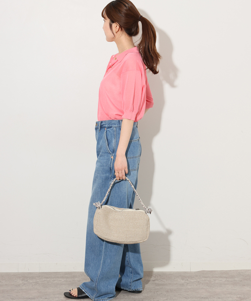 JOURNAL STANDARD relume(ジャーナルスタンダード レリューム)の「シアーニットポロシャツ(ニット/セーター・レディース・ブラック/ピンク/ブラウン・FREE)」の19枚目の写真