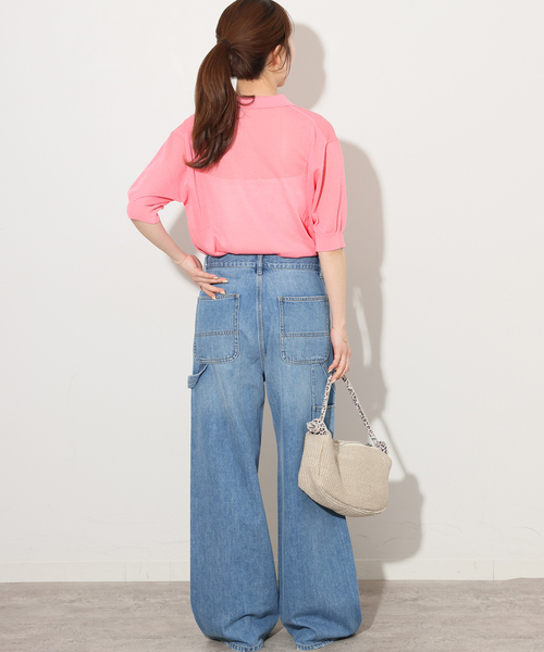 JOURNAL STANDARD relume(ジャーナルスタンダード レリューム)の「シアーニットポロシャツ(ニット/セーター・レディース・ブラック/ピンク/ブラウン・FREE)」の20枚目の写真