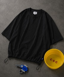 【CHIKABA SAUNA CLUB】 高密度編み 度詰め天竺 ドローコード内蔵 ピスネーム入り半袖Tシャツ