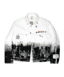 BLACK BLOND（ブラック ブロンド）の「ビビディエンザイアリティスモークグラフィックデニムジャケット（ホワイト）（デニムジャケット）」