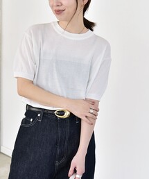quaranciel:〈接触冷感/手洗い可能〉コンパクト シアー ニット TEE
