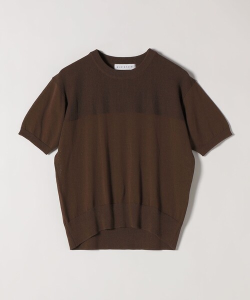 quaranciel（カランシエル）の「quaranciel:〈接触冷感/手洗い可能〉コンパクト シアー ニット TEE（ニット/セーター・レディース・オレンジ/ブラウン/ブラック/オフホワイト・ONE SIZE）」の15枚目の写真