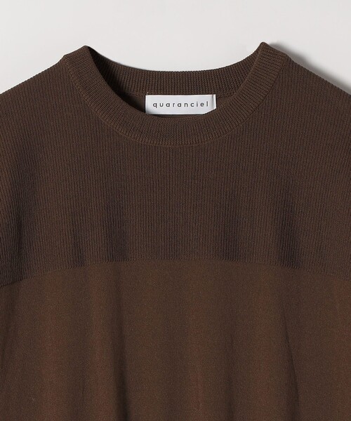 quaranciel（カランシエル）の「quaranciel:〈接触冷感/手洗い可能〉コンパクト シアー ニット TEE（ニット/セーター・レディース・オレンジ/ブラウン/ブラック/オフホワイト・ONE SIZE）」の13枚目の写真