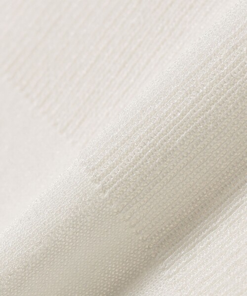 quaranciel（カランシエル）の「quaranciel:〈接触冷感/手洗い可能〉コンパクト シアー ニット TEE（ニット/セーター・レディース・オレンジ/ブラウン/ブラック/オフホワイト・ONE SIZE）」の8枚目の写真