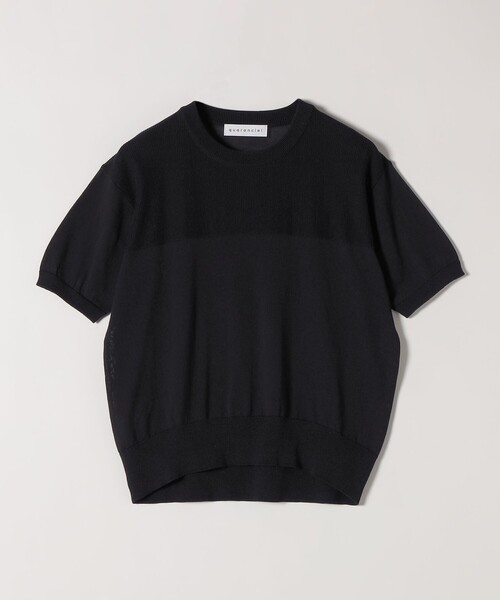 quaranciel（カランシエル）の「quaranciel:〈接触冷感/手洗い可能〉コンパクト シアー ニット TEE（ニット/セーター・レディース・オレンジ/ブラウン/ブラック/オフホワイト・ONE SIZE）」の7枚目の写真