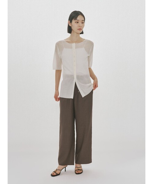 MIDIUMISOLID（ミディウミソリッド）の「MIDIUMISOLID for Ladies ストレートイージーパンツ（その他パンツ・レディース・ベージュ/ブラック/ブラウン/オフホワイト・FREE）」の3枚目の写真