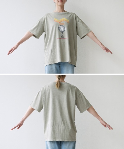 reca（レカ）の「ヴィンテージ気球プリントロゴTシャツ（Tシャツ/カットソー・レディース・オレンジ/チャコールグレー/グレイッシュベージュ・M）」の16枚目の写真