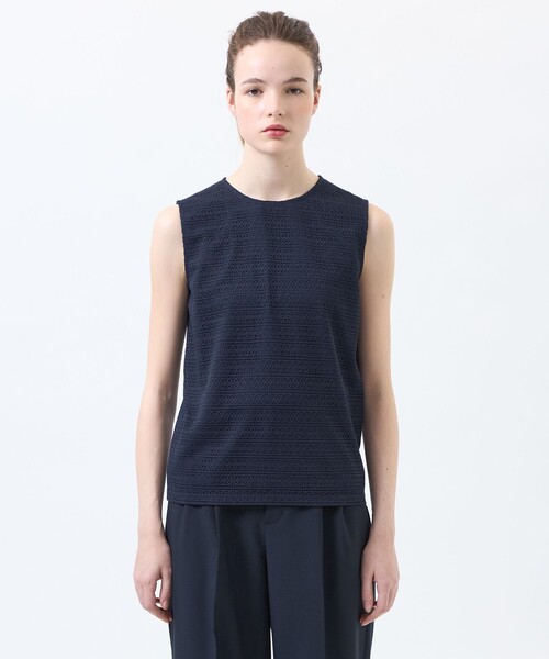 MACKINTOSH PHILOSOPHY（ﾏｯｷﾝﾄｯｼｭ ﾌｨﾛｿﾌｨｰ）の「レースコンビノースリーブカットソー（Tシャツ/カットソー・レディース・オフホワイト/ブラック/ダークネイビー・38）」の8枚目の写真