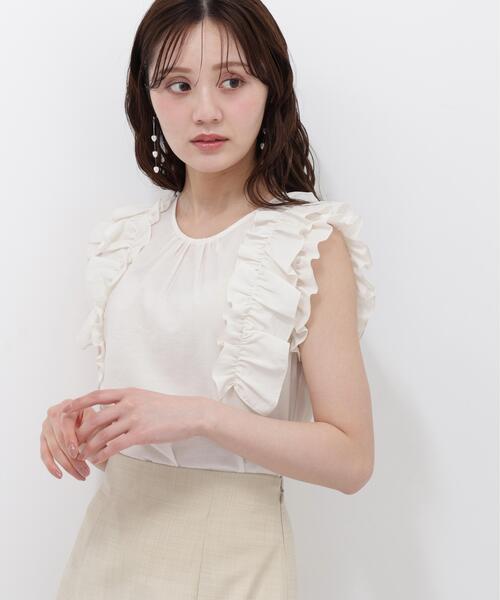 PROPORTION BODY DRESSING(プロポーションボディドレッシング)の「ボリュームラッフルブラウス / 1216110502(シャツ/ブラウス・レディース・ブラック/ホワイト系その他/イエロー・FREE)」の1枚目の写真