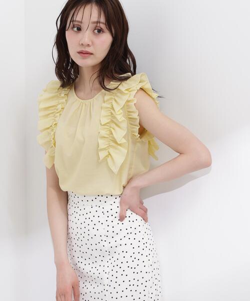 PROPORTION BODY DRESSING(プロポーションボディドレッシング)の「ボリュームラッフルブラウス / 1216110502(シャツ/ブラウス・レディース・ブラック/ホワイト系その他/イエロー・FREE)」の3枚目の写真