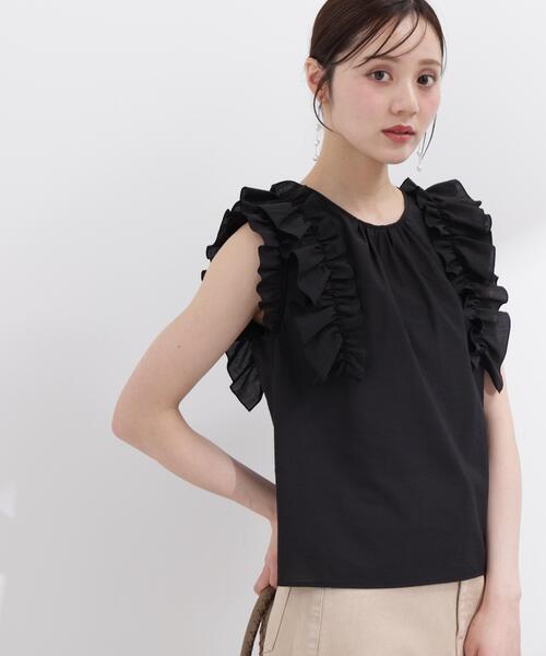 PROPORTION BODY DRESSING(プロポーションボディドレッシング)の「ボリュームラッフルブラウス / 1216110502(シャツ/ブラウス・レディース・ブラック/ホワイト系その他/イエロー・FREE)」の6枚目の写真