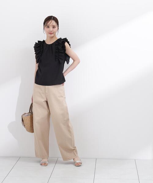 PROPORTION BODY DRESSING(プロポーションボディドレッシング)の「ボリュームラッフルブラウス / 1216110502(シャツ/ブラウス・レディース・ブラック/ホワイト系その他/イエロー・FREE)」の8枚目の写真