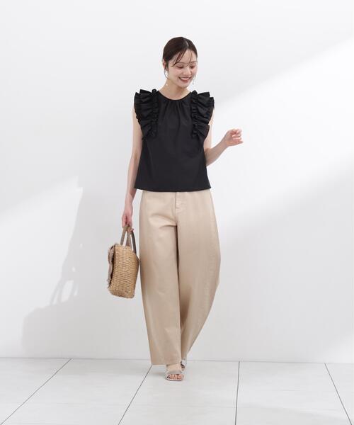 PROPORTION BODY DRESSING(プロポーションボディドレッシング)の「ボリュームラッフルブラウス / 1216110502(シャツ/ブラウス・レディース・ブラック/ホワイト系その他/イエロー・FREE)」の9枚目の写真