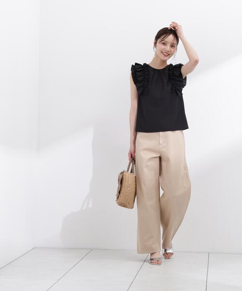 PROPORTION BODY DRESSING(プロポーションボディドレッシング)の「ボリュームラッフルブラウス / 1216110502(シャツ/ブラウス・レディース・ブラック/ホワイト系その他/イエロー・FREE)」の10枚目の写真