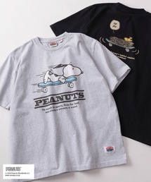 PEANUTS（ピーナッツ）の「【75】【PEANUTS/ピーナッツ】×【NUTMEG/ナツメグ】ダブルネーム スヌーピー スケボー＆バスケットボール グラフィック クルーネックTシャツ（Tシャツ/カットソー）」