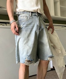 ダメージデニムハーフパンツ
