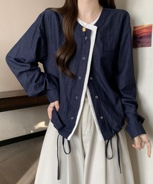 ＆soiree（アンドソワレ）の「レイヤードドローコード付きカーディガン（カーディガン/ボレロ）」