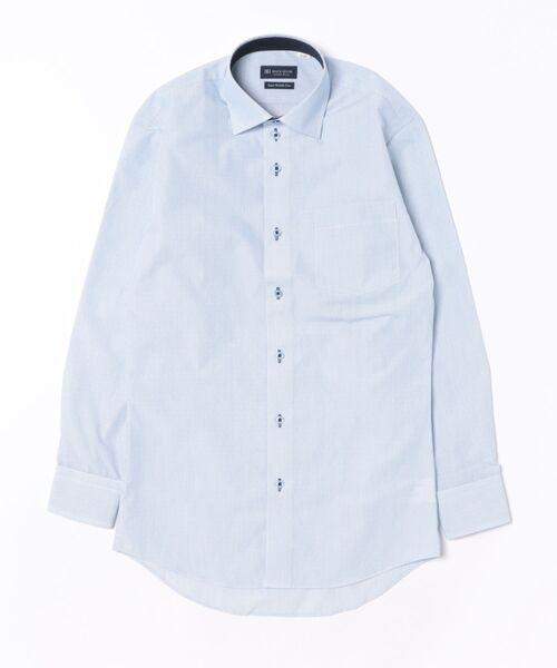 TOKYO SHIRTS(トウキョウシャツ)の「【超形態安定】 形態安定ノンアイロン ワイド 長袖ビジネスワイシャツ(ビジネスシャツ・メンズ・ブルー・首回り39cm-裄丈80cm/首回り43cm-裄丈86cm/首回り43cm-裄丈82cm/首回り42cm-裄丈86cm/首回り42cm-裄丈82cm/首回り41cm-裄丈86cm/首回り41cm-裄丈82cm/首回り39cm-裄丈84cm/首回り37cm-裄丈84cm/首回り37cm-裄丈80cm)」の6枚目の写真