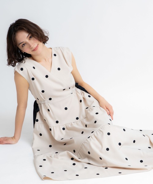 NOELA(ノエラ)の「リネンタッチドットワンピース(ワンピース・レディース・オフホワイト/モカ・S/M)」の10枚目の写真
