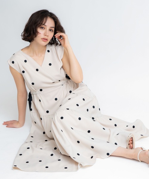 NOELA(ノエラ)の「リネンタッチドットワンピース(ワンピース・レディース・オフホワイト/モカ・S/M)」の11枚目の写真