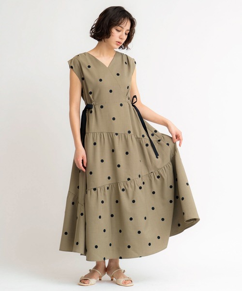 NOELA(ノエラ)の「リネンタッチドットワンピース(ワンピース・レディース・オフホワイト/モカ・S/M)」の12枚目の写真