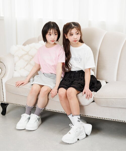 algy(アルジー)の「【puchily プチプラライン】パールロゴ半袖Tシャツ(Tシャツ/カットソー・キッズ・ブラック/オフホワイト/ピンク・160/150/140/130/120)」の10枚目の写真
