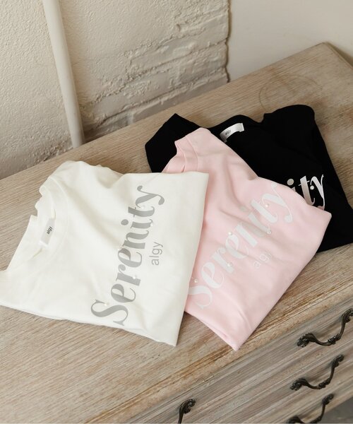 algy(アルジー)の「【puchily プチプラライン】パールロゴ半袖Tシャツ(Tシャツ/カットソー・キッズ・ブラック/オフホワイト/ピンク・160/150/140/130/120)」の11枚目の写真