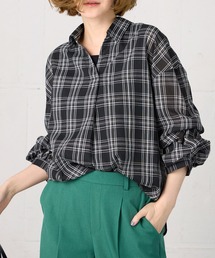 袖タックデザインスキッパーシャツ