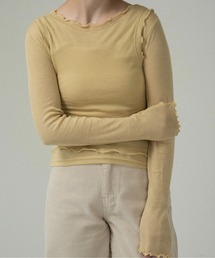 scoop neck mellow trim long sleeve t / スクープネックメロウトリムロングスリーブt