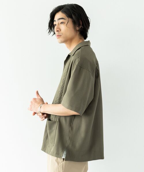CRAFT STANDARD BOUTIQUE(クラフトスタンダードブティック)の「刺繍キューバ半袖シャツ(シャツ/ブラウス・メンズ・カーキ/ネイビー/グレイッシュベージュ・L/M)」の6枚目の写真