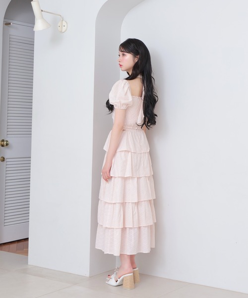 M me eme(エムミーエメ)の「Cotton lace tiered long skirt(eme10477)(スカート・レディース・ホワイト/ブラック/ピンク・FREE)」の13枚目の写真