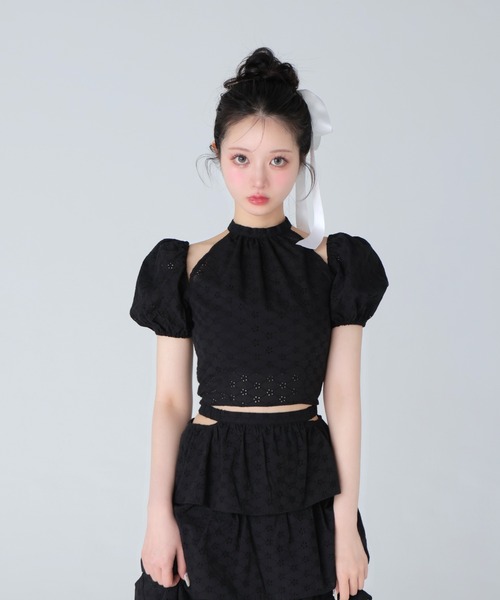 M me eme(エムミーエメ)の「Cotton lace tiered long skirt(eme10477)(スカート・レディース・ホワイト/ブラック/ピンク・FREE)」の16枚目の写真