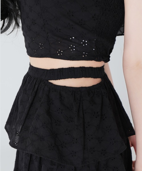 M me eme(エムミーエメ)の「Cotton lace tiered long skirt(eme10477)(スカート・レディース・ホワイト/ブラック/ピンク・FREE)」の21枚目の写真