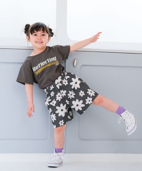 LEPSIM（レプシィム）の「【KIDS】総柄タックショートパンツ　670489（その他パンツ・キッズ・グリーン/チャコールグレー/ブラック・130/120/140）」の5枚目の写真