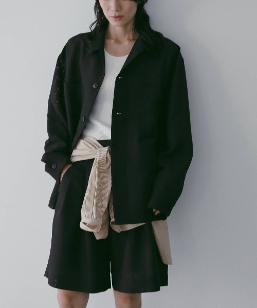 anuke(アンヌーク)の「Work Pocket Shirts 62610413(シャツ/ブラウス・レディース・オフホワイト/ネイビー・FREE)」の2枚目の写真