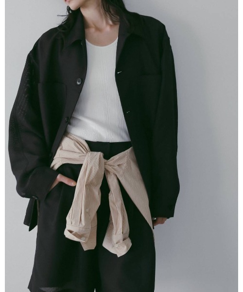 anuke(アンヌーク)の「Work Pocket Shirts 62610413(シャツ/ブラウス・レディース・オフホワイト/ネイビー・FREE)」の5枚目の写真