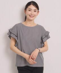 ITS'DEMO | カットサッカー袖フリルトップス(Tシャツ/カットソー)
