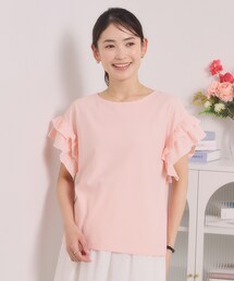 ITS'DEMO | カットサッカー袖フリルトップス(Tシャツ/カットソー)